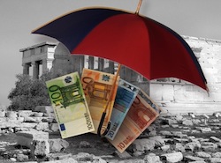 Regenschrim für die Eurokriese