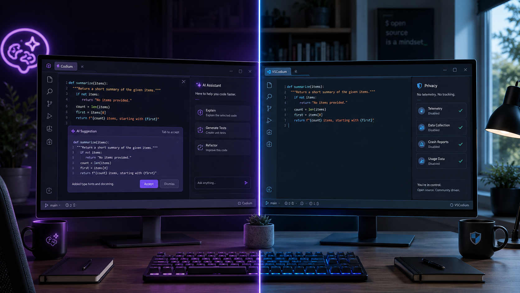 Codium vs. VSCodium vs. VS Code | KI-gestützte Coderstellung