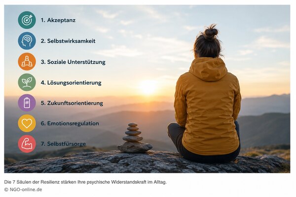 Die 7 Säulen der Resilienz und psychischen Widerstandskraft resilienz 7 saeulen