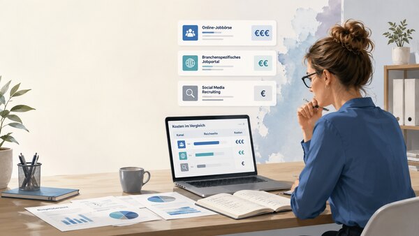 Personalverantwortliche vergleicht Kosten von Jobbörsen, Stellenanzeigen und Social Recruiting