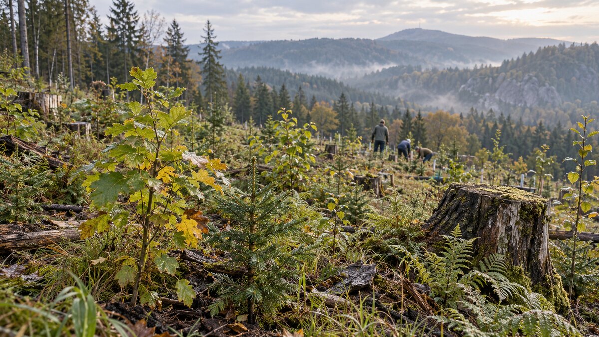 Junger Mischwald im Harz als Symbol für den Apothekenwald von Richard Kehr