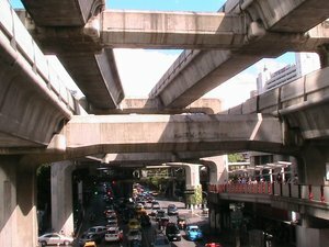 alltägliches Verkehrchaos in Bangkok