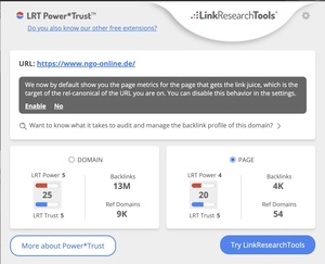 Die Link-research-tools (LRT) sind einfach eine Klasse für sich