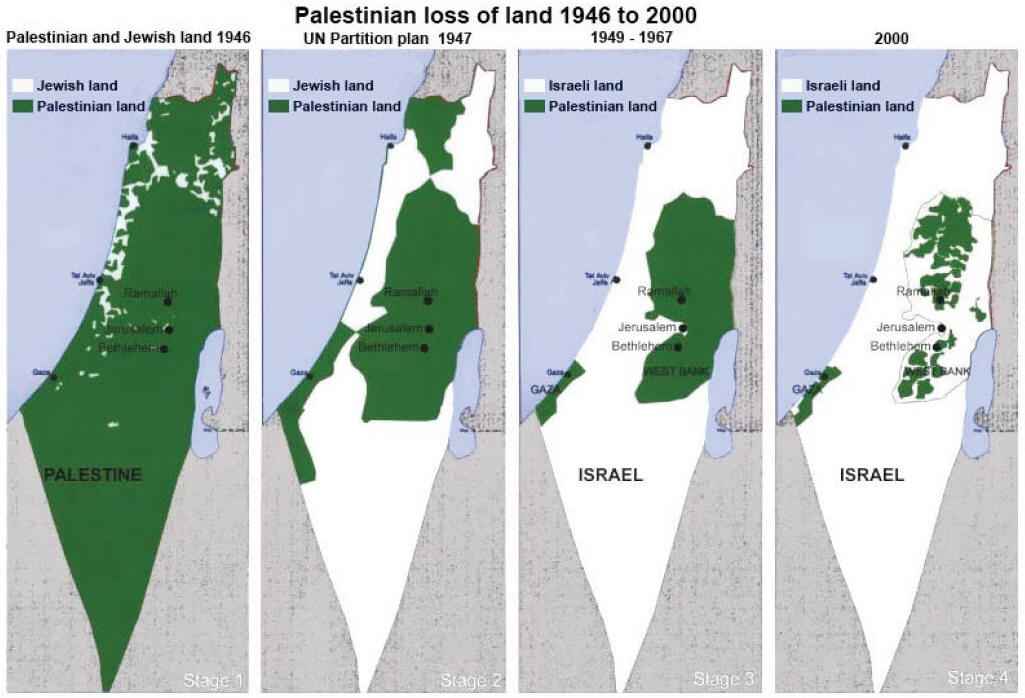 Landkarten Palästina Israel