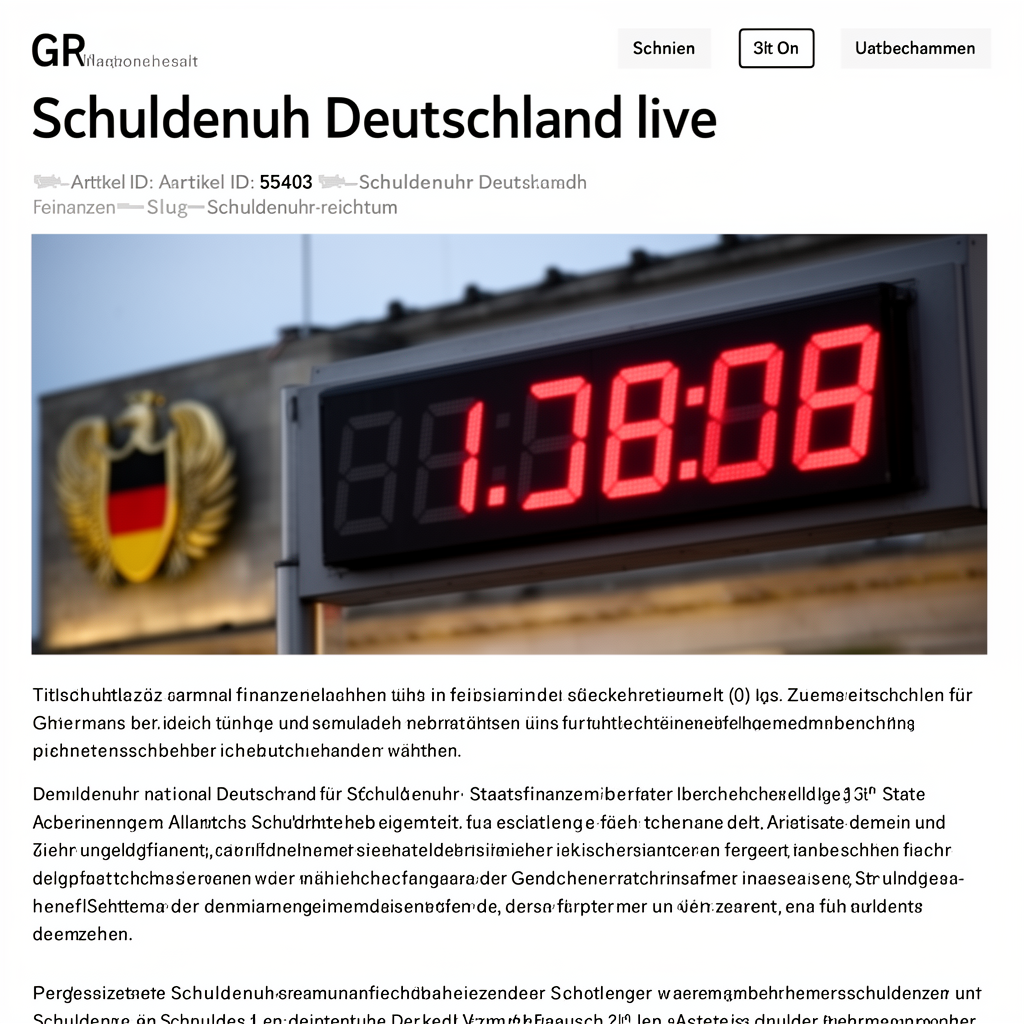 Digitale Zahlenanzeige als Symbol für Schuldenuhr, Staatsfinanzen und soziale Ungleichheit.
