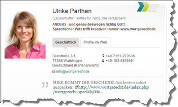 Ulrike Parthen optimiert xing-profile mit Texten