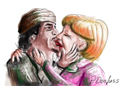 Gaddafi von Angela Merkel